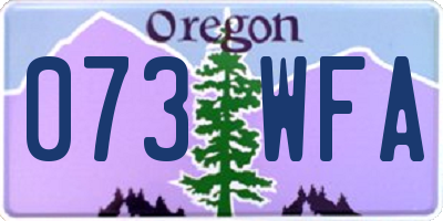 OR license plate 073WFA