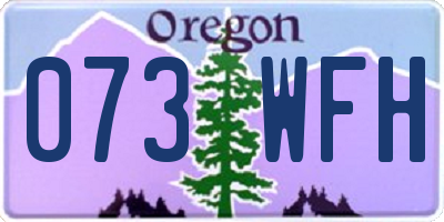OR license plate 073WFH