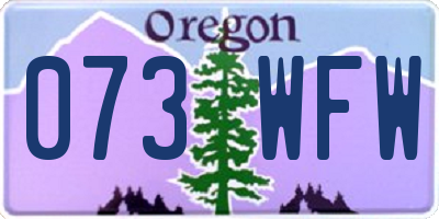 OR license plate 073WFW