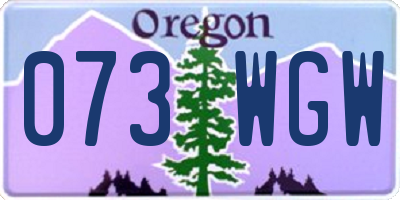 OR license plate 073WGW