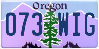 OR license plate 073WIG