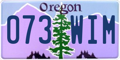 OR license plate 073WIM