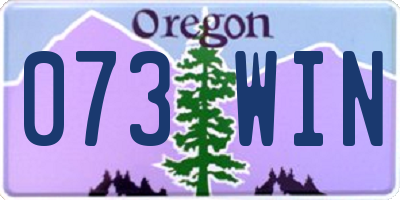 OR license plate 073WIN