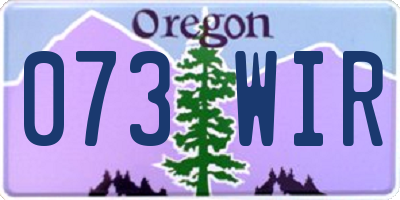 OR license plate 073WIR