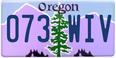 OR license plate 073WIV