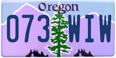 OR license plate 073WIW