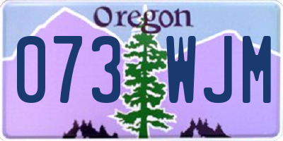 OR license plate 073WJM