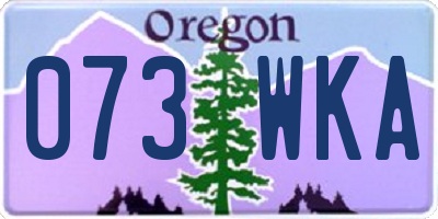 OR license plate 073WKA