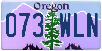 OR license plate 073WLN
