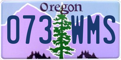 OR license plate 073WMS