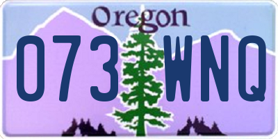 OR license plate 073WNQ