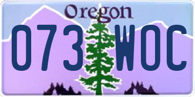 OR license plate 073WOC