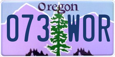 OR license plate 073WOR