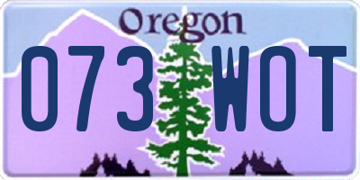 OR license plate 073WOT