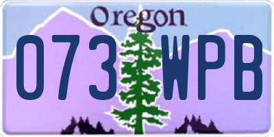 OR license plate 073WPB