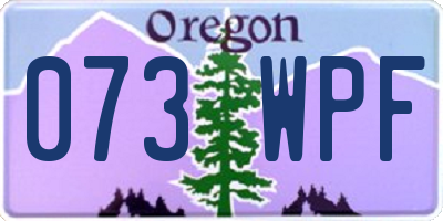 OR license plate 073WPF