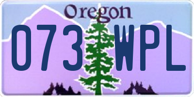 OR license plate 073WPL