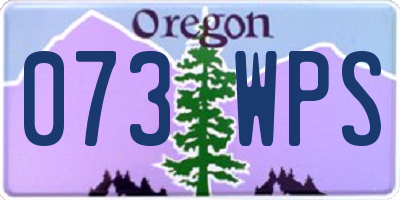 OR license plate 073WPS