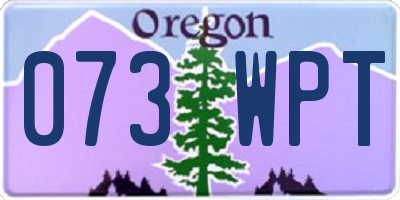 OR license plate 073WPT