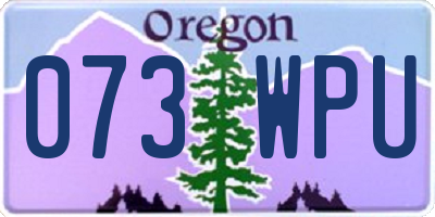OR license plate 073WPU