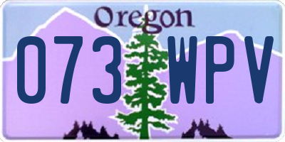 OR license plate 073WPV