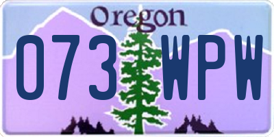 OR license plate 073WPW