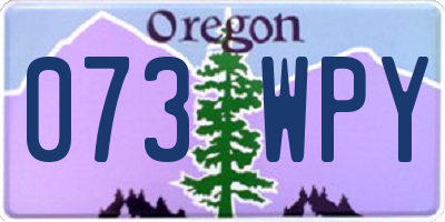 OR license plate 073WPY