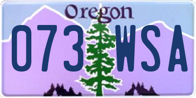 OR license plate 073WSA