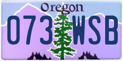 OR license plate 073WSB