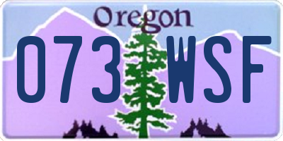 OR license plate 073WSF