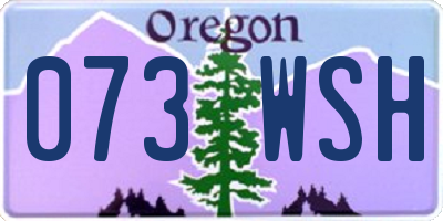 OR license plate 073WSH