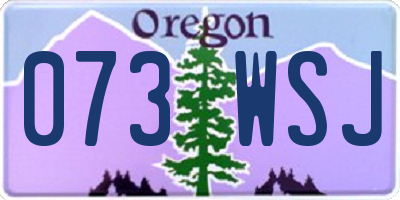 OR license plate 073WSJ