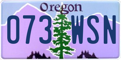 OR license plate 073WSN