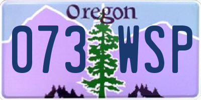OR license plate 073WSP