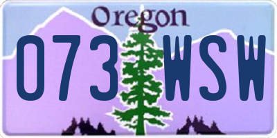 OR license plate 073WSW