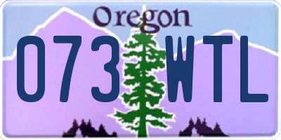 OR license plate 073WTL