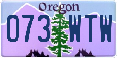 OR license plate 073WTW
