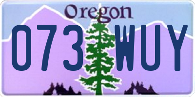 OR license plate 073WUY