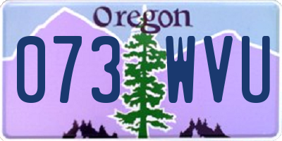 OR license plate 073WVU
