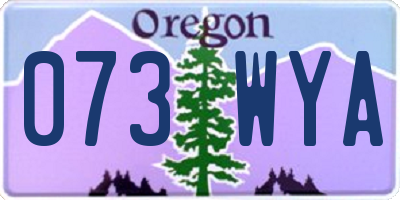 OR license plate 073WYA