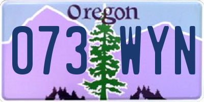 OR license plate 073WYN