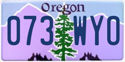 OR license plate 073WYO