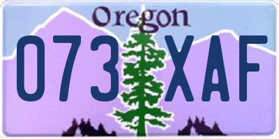 OR license plate 073XAF
