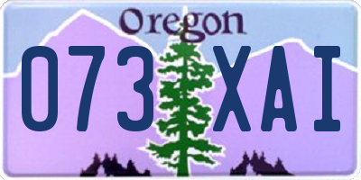 OR license plate 073XAI