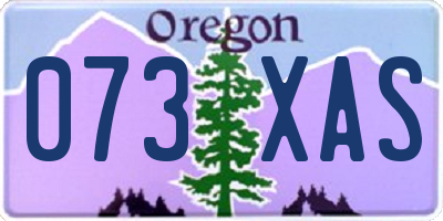 OR license plate 073XAS