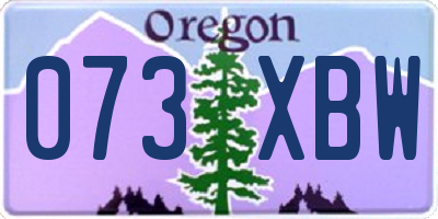 OR license plate 073XBW
