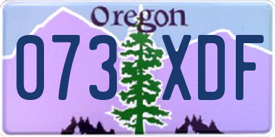 OR license plate 073XDF