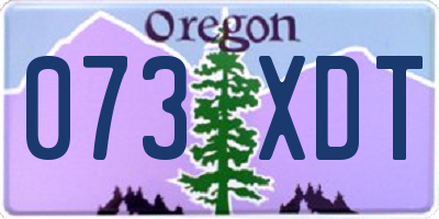 OR license plate 073XDT