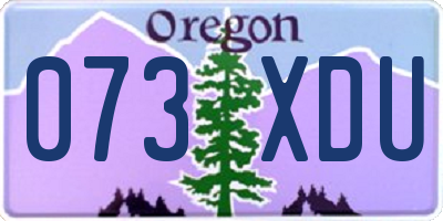 OR license plate 073XDU