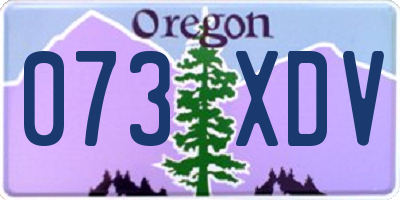 OR license plate 073XDV